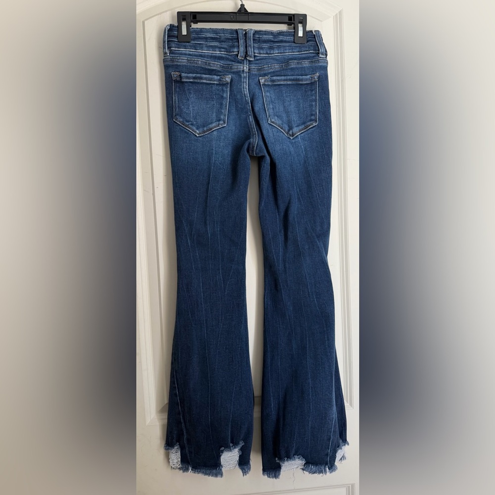 KanCan Dark Blue Wide Leg girls Jeans sz 10 western rodeo boho hippie Nashville - Picture 7 of 10